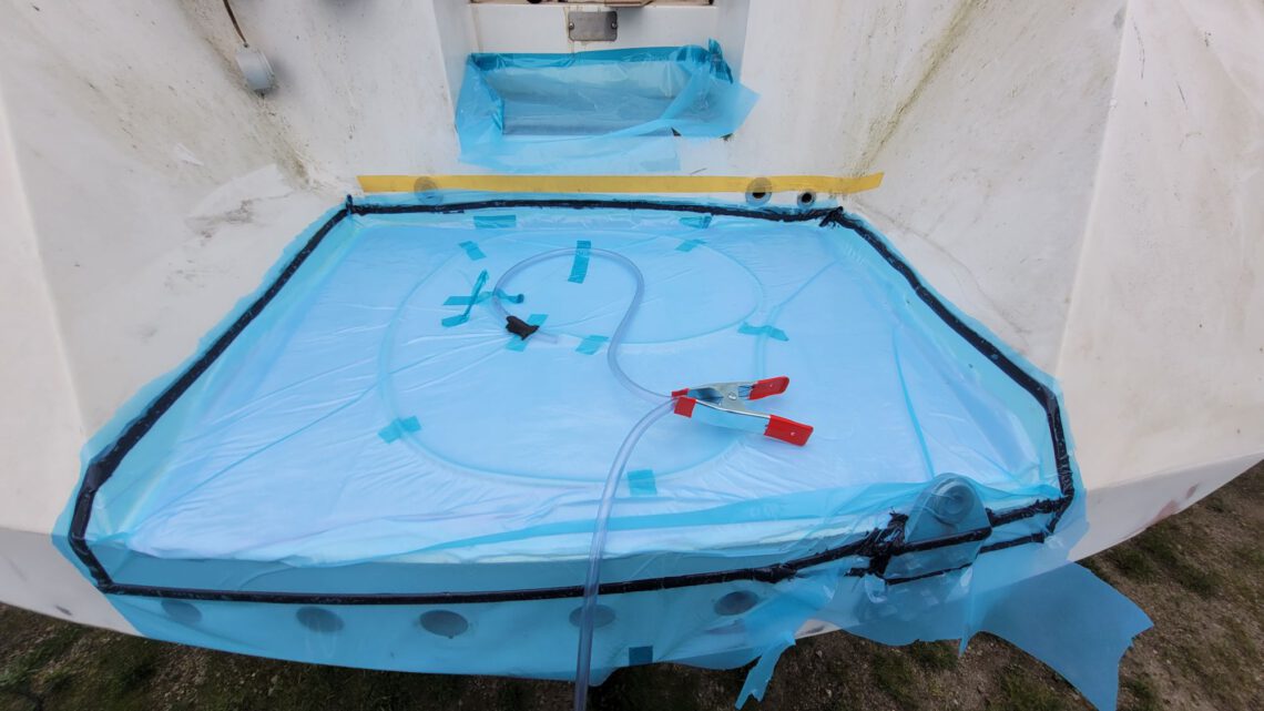 Aufbau der Badeplattform